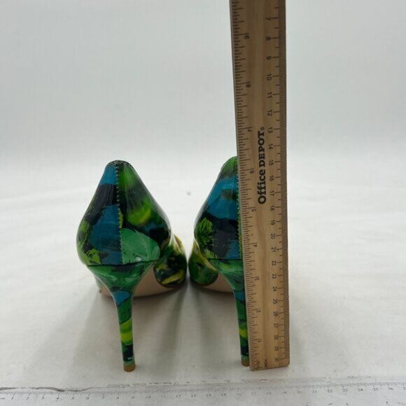 YDN Women's Chic Pointed Closed Toe Mid Heel Pumps Slip on Stilettos Slide Dress - Picture 4 of 7